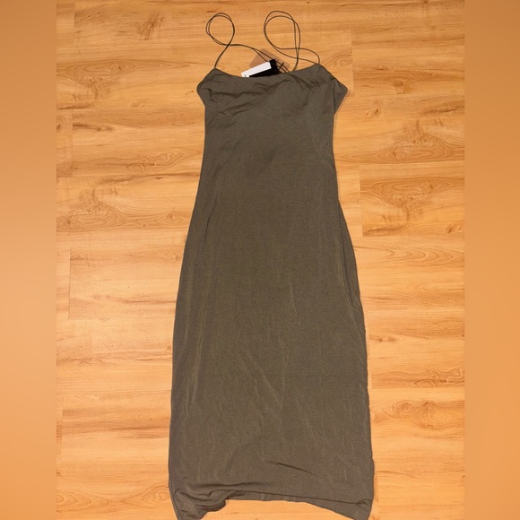 T by Alexander Wang Strappy Dress in Olive Green - Picture 3 of 7